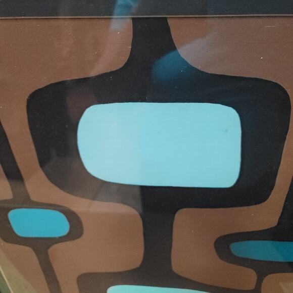 MCM Mid Century Modern Abrstract Geometric Painting acrylic matboard ORIGINAL - Picture 7 of 7